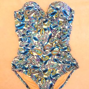 J. Crew Paisley Underwire One Piece Swim Suit size 6